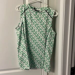 NWT! Size large J. Lindeberg Mona sleeveless golf top with green and gray logo